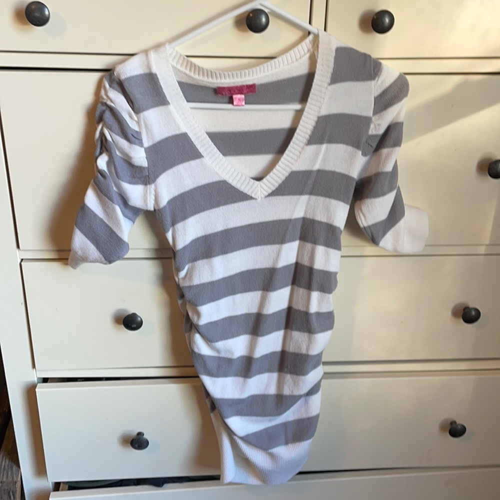 Small maternity tunic grey and white